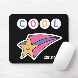 Monogramm cooler Cartoon Black Star Kids Mousepad