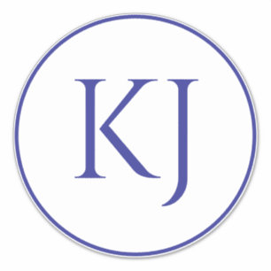 Monogramm Couple Name Blue Initial Letters Wedding Aufkleber