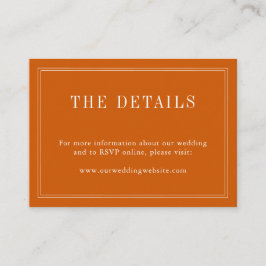 Monogramm Couple Name Einfach Orange und Weiß bren Begleitkarte