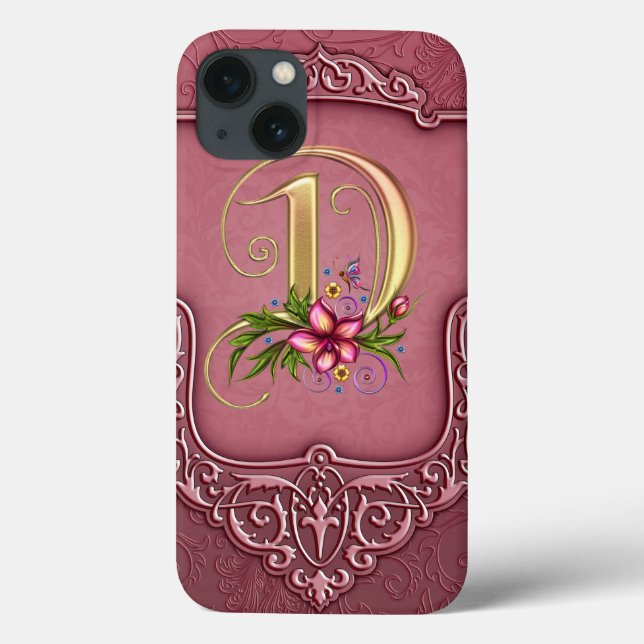 Monogramm-D-iPad Air Hüllen (Rückseite)