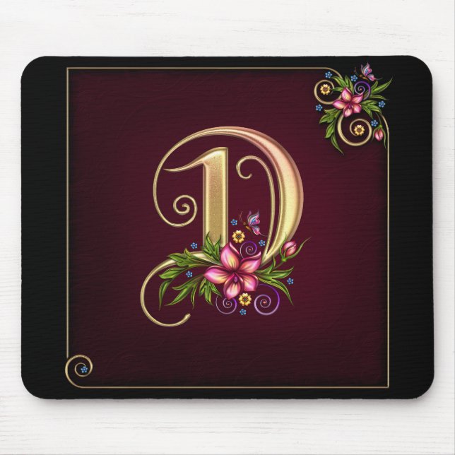Monogramm D Mousepad (Vorne)