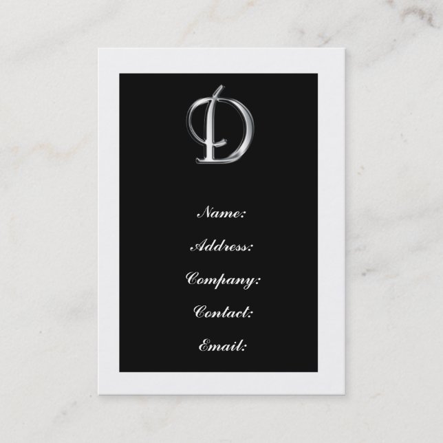 Monogramm-D-Visitenkarten Visitenkarte (Vorderseite)
