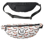 Monogramm Dackel Dackel Wurst Hund Personalisiert Bauchtasche<br><div class="desc">Eine lustige Dackel Dackel Wurst Hundsmuster für Tierfreunde. Ändern Sie das Monogramm zuerst,  um es zu personalisieren.</div>