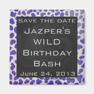 Monogramm-Dalmatiner Lila und weiß Magnet