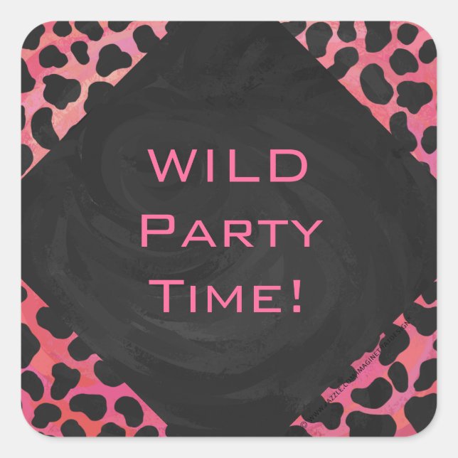 Monogramm Dalmatiner Schwarz und Rot Quadratischer Aufkleber (Vorderseite)