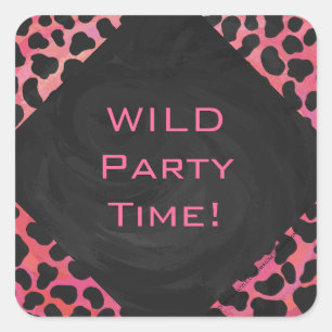 Monogramm Dalmatiner Schwarz und Rot Quadratischer Aufkleber