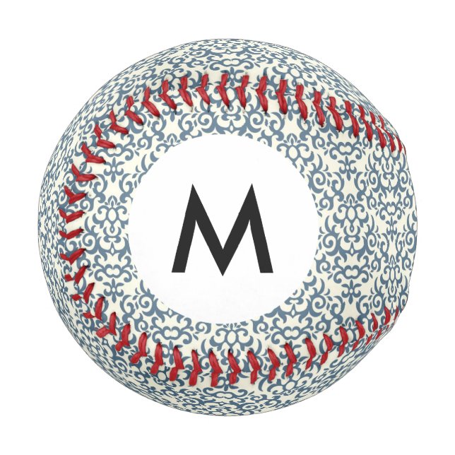 Monogramm Damasmuster im Verlauf des Hintergrunds  Baseball (Vorderseite Links)
