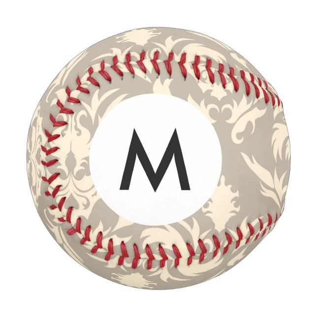 Monogramm Damast 2 Baseball (Vorderseite Links)