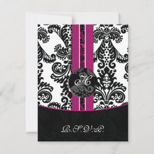 Monogramm-Damastasenkarten RSVP Karte