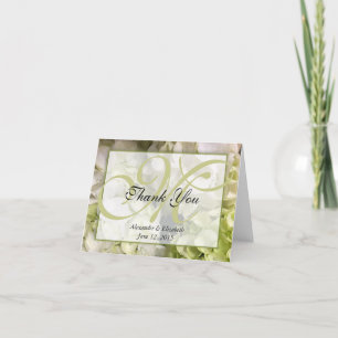 Monogramm danken Ihnen Hydrangea-Anmerkungs-Karte Dankeskarte