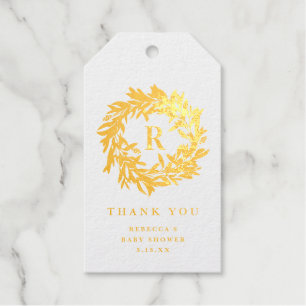 Monogramm Danksagungs-Geschenkanhänger Gold Geschenkanhänger