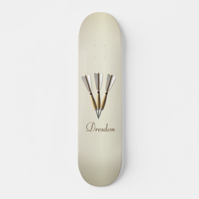 Monogramm-Darts-Design Skateboard (Vorne)