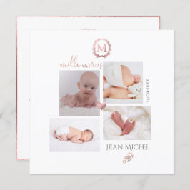 Monogramm de bricolage en D'or Remerciation Einladung