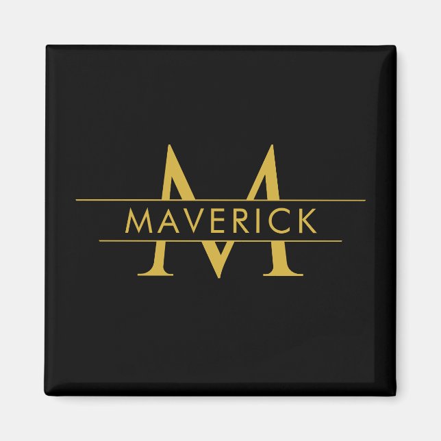 Monogramm Dekorativ mit Kundennamen Magnet (Vorne)