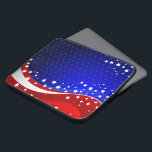 Monogramm der abstrakten amerikanischen Flagge 2 Laptopschutzhülle<br><div class="desc">Coole abstrakte amerikanische Fahne in rot-weiß und blau. US Flagge. Anpassbare Monogramm.</div>