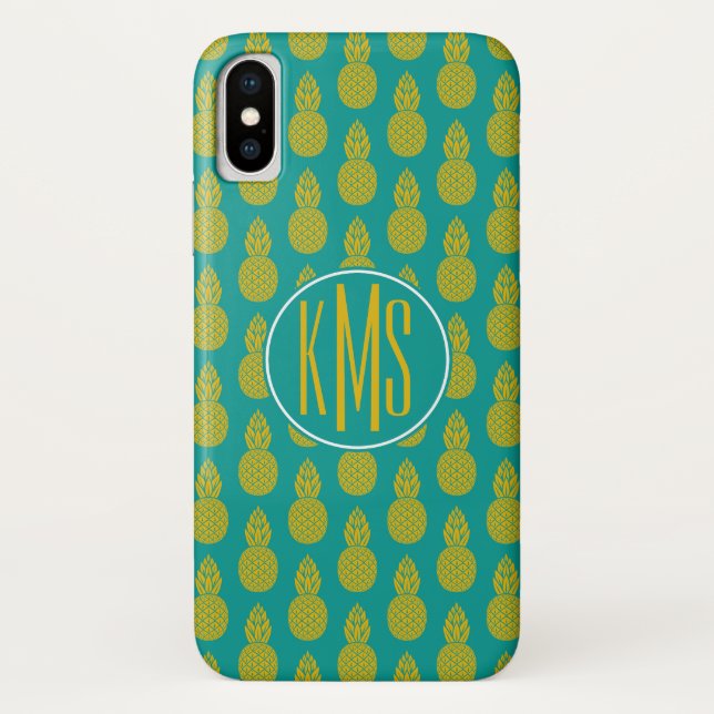 Monogramm der Ananas-tropischen Frucht-| Case-Mate iPhone Hülle (Rückseite)