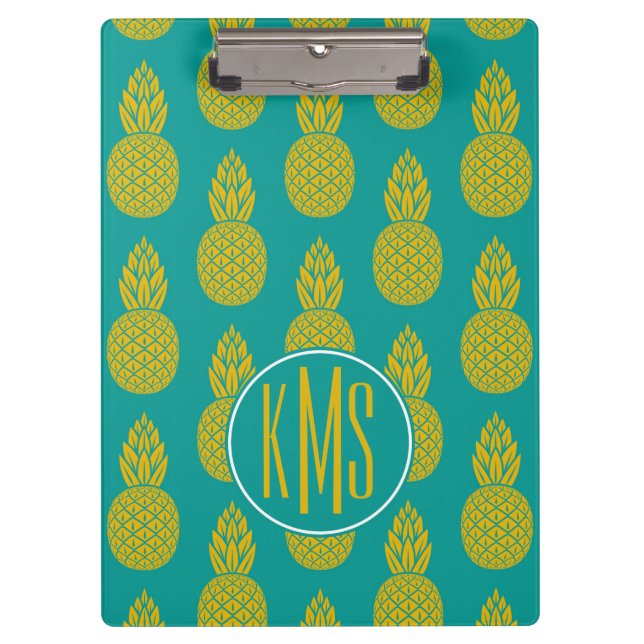 Monogramm der Ananas-tropischen Frucht-| Klemmbrett (Vorderseite)