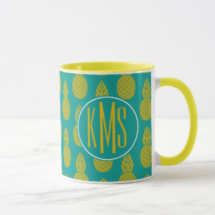 Monogramm der Ananas-tropischen Frucht- Tasse