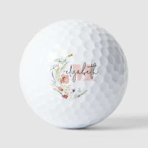 Monogramm der Aquarellfarben Golfball