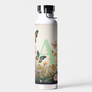 Monogramm der Aquarellfarben Trinkflasche
