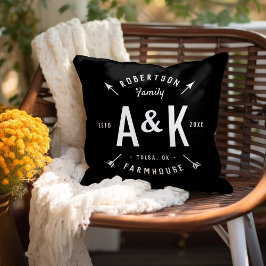 Monogramm der Arrow-Familie | Editierbare Farben Kissen