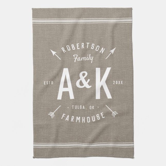 Monogramm der Arrow-Familie Handtuch (Vertikal)