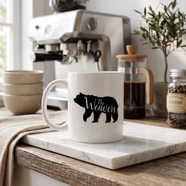 Monogramm der Bärenfamilie Kaffeetasse (Von Creator hochgeladen)