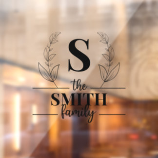 Monogramm der benutzerdefinierten Familie Fensteraufkleber