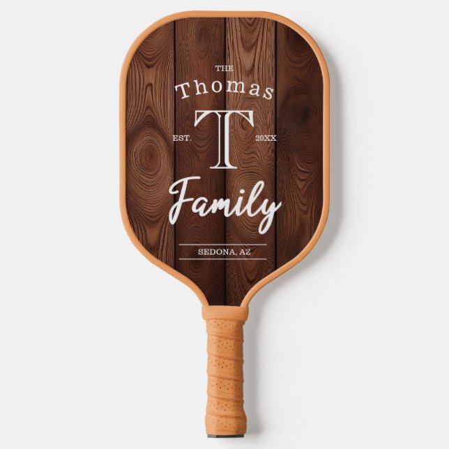 Monogramm der benutzerdefinierten Familie Pickleball Schläger (Vorderseite)