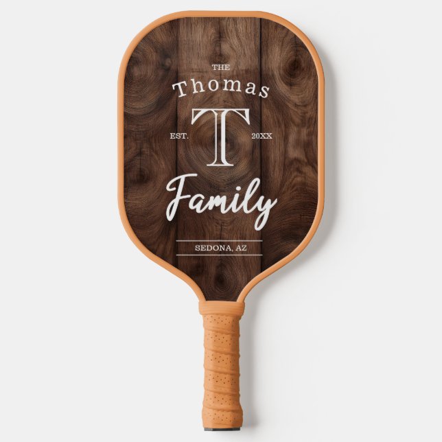 Monogramm der benutzerdefinierten Familie Pickleball Schläger (Vorderseite)