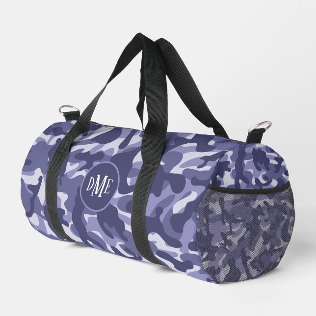 Monogramm der blauen Camouflage Duffle Bag (Rechte Ecke)