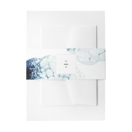 Monogramm der blauen naukalen Hochzeit in Urlaubso Einladungsbanderole