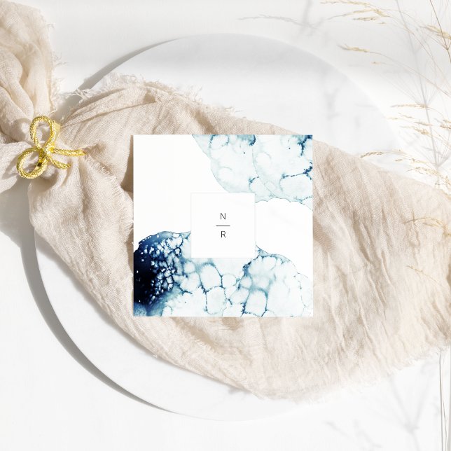 Monogramm der blauen naukalen Hochzeit in Urlaubso Serviette (Von Creator hochgeladen)