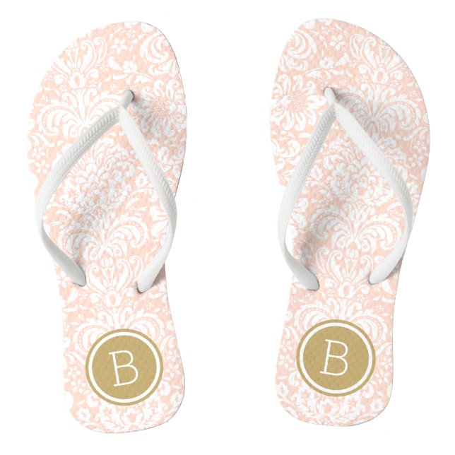 Monogramm der blauen Rosa und der goldenen blauen  Flip Flops (Fußbett)