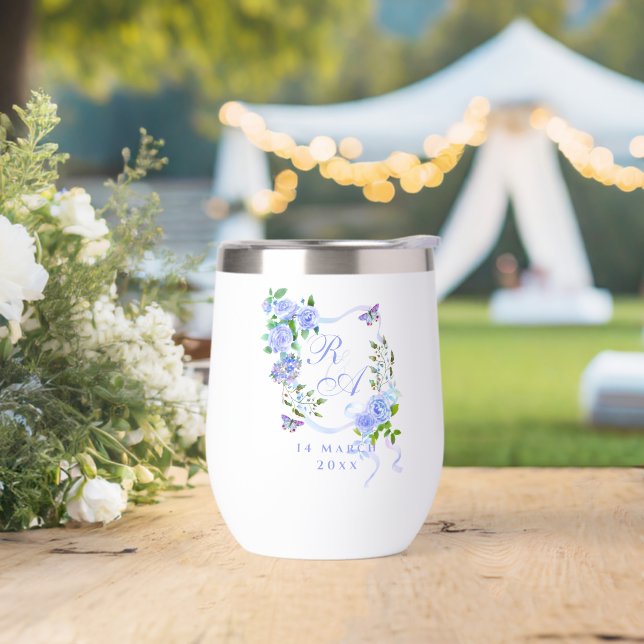 Monogramm der blauen Rose (Hochzeit)