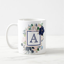 Monogramm der blauen Rose Kaffeetasse