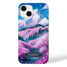 Monogramm der blühenden Kirschbaumen in Japan