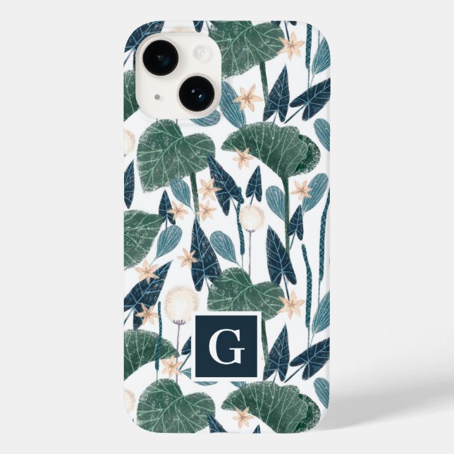 Monogramm der botanischen Illustration Pflanze-Mam Case-Mate iPhone Hülle (Rückseite)