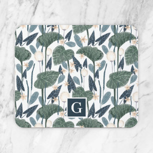 Monogramm der botanischen Illustration Pflanze-Mam Mousepad