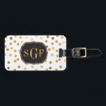 Monogramm der City Dots für den Schwarz-Weiß-Glitz Gepäckanhänger<br><div class="desc">Dieses Muster ist modern und auf dem Trend mit Punkten von Imitaten Gold Glitzer. Originelles Design von Hound und Partridge</div>