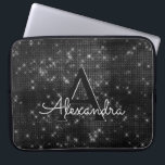 Monogramm der eleganten schwarz-weißen Sparkling-S Laptopschutzhülle<br><div class="desc">Eleganter Schwarz-Weiß-Sparkle und Shimmer Elegant Monogram Case. Dieser Fall kann so angepasst werden,  dass er Ihren Anfangs- und Vornamen enthält.</div>