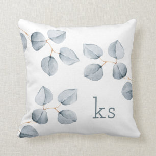 Monogramm der Eukalyptus-Einfachheits- Kissen