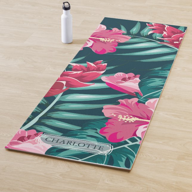 Monogramm der exotischen Blume Yogamatte (Beispiel)