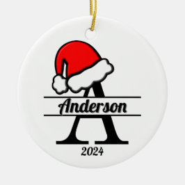 Monogramm der Familie A | beidseitig Keramik Ornament