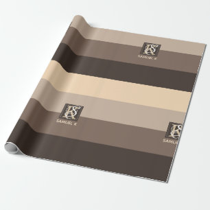 Monogramm der Farbpalette Mocha Geschenkpapier