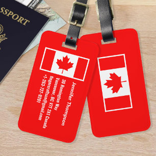 Monogramm der Flagge Kanadas für Ahornleaf Gepäckanhänger