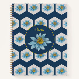 Monogramm der geometrischen Blume Notizbuch