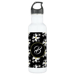Monogramm der geometrischen weißen Daisy-Floral-Il Edelstahlflasche