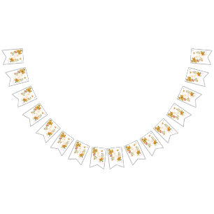 Monogramm der goldenen Rose Wimpelkette