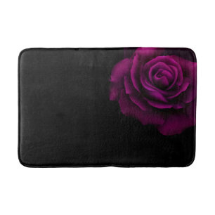 Monogramm der gotischen Blume mit Lila Rote Rose Badematte